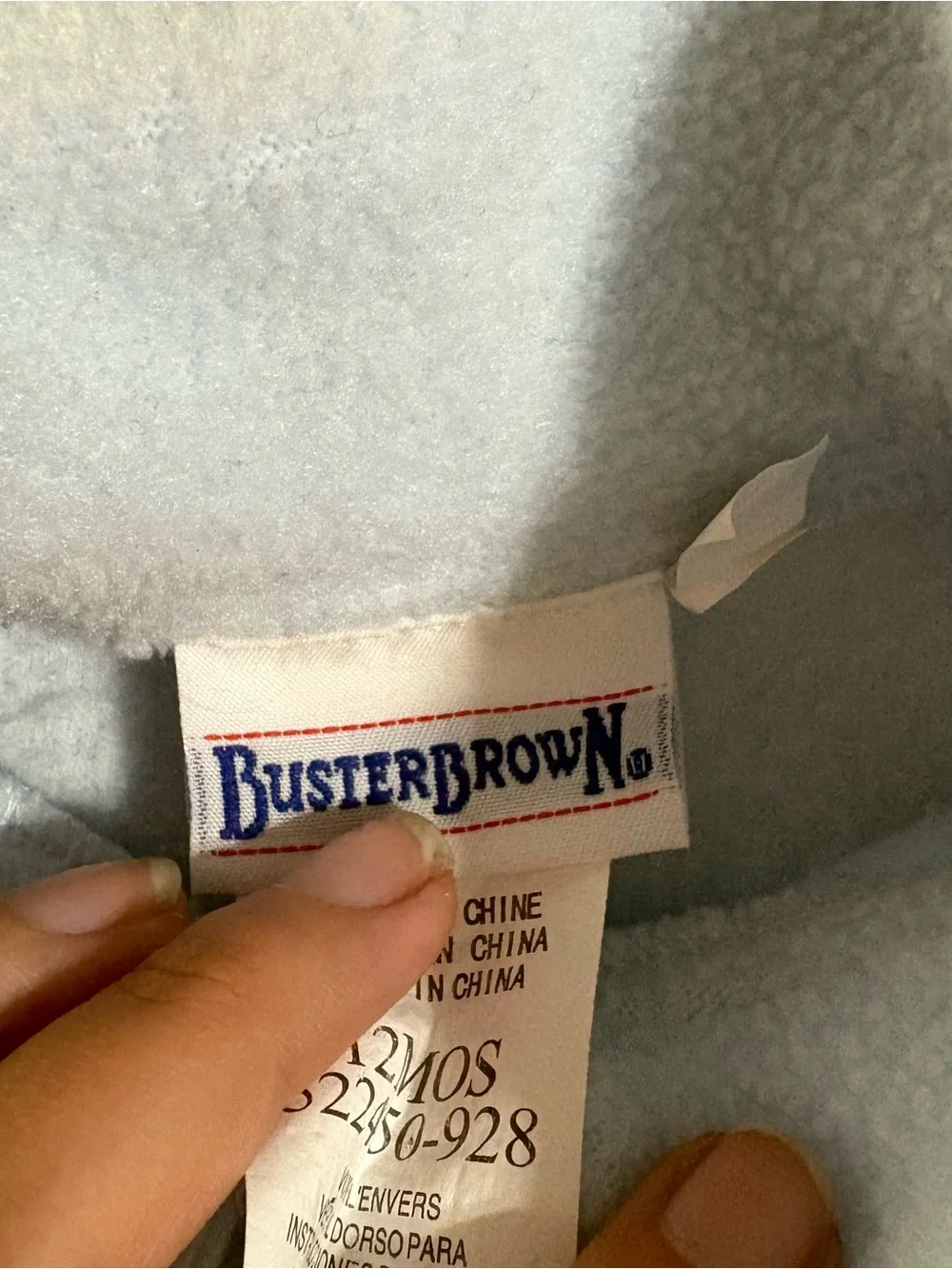 Vintage Buster Brown Light Blue Bunnies Rabbits Fleece Sleeper 12 Months